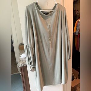 Muted Green Dress with Necklace 2X
